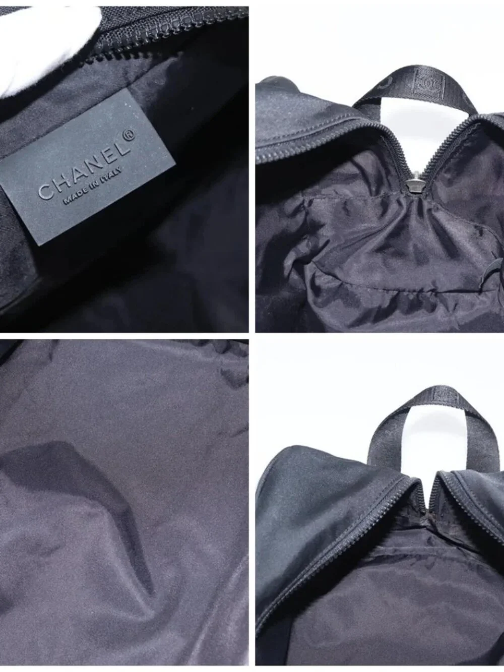 CHANEL Sports Shoes case Nylon Gray Silver CC Auth BA10281